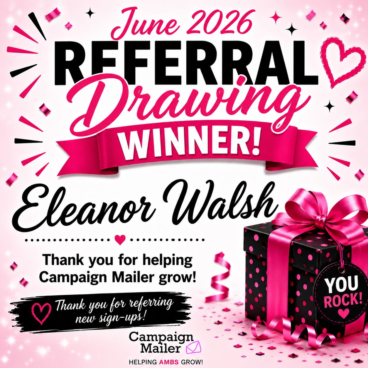 June 2026 Referral Drawing Winner: Eleanor Walsh